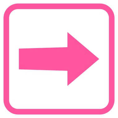 Ok sağ vektör simgesi bir çerçeve içinde