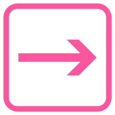 Ok sağ vektör simgesi bir çerçeve içinde