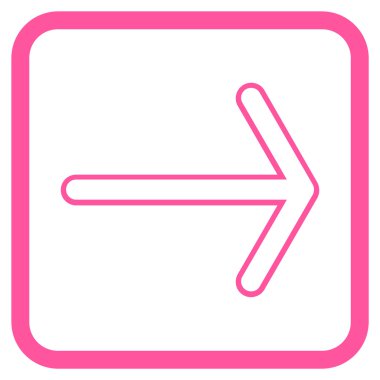 Ok sağ vektör simgesi bir çerçeve içinde