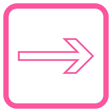 Ok sağ vektör simgesi bir çerçeve içinde