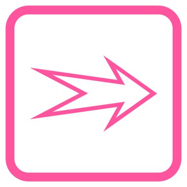 Ok sağ vektör simgesi bir çerçeve içinde