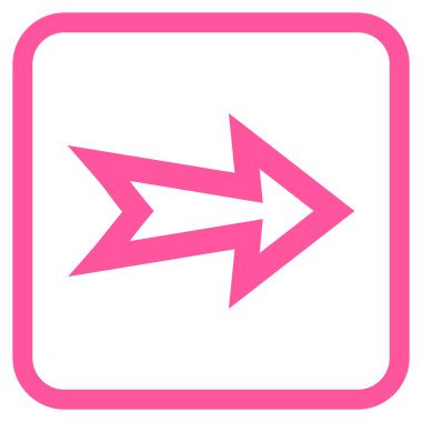 Ok sağ vektör simgesi bir çerçeve içinde