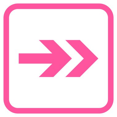 Ok sağ vektör simgesi bir çerçeve içinde