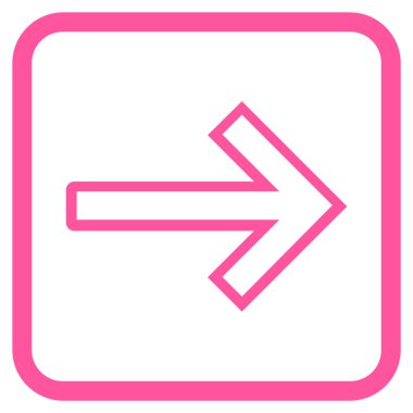 Ok sağ vektör simgesi bir çerçeve içinde