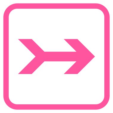 Ok sağ vektör simgesi bir çerçeve içinde