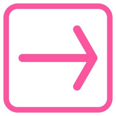 Ok sağ vektör simgesi bir çerçeve içinde