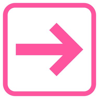 Ok sağ vektör simgesi bir çerçeve içinde