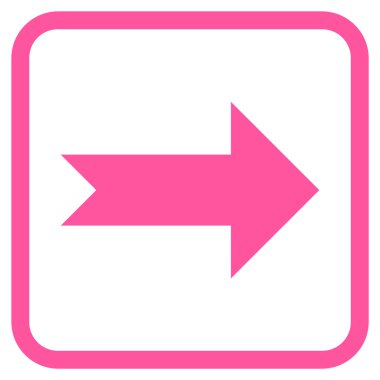 Ok sağ vektör simgesi bir çerçeve içinde