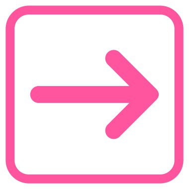 Ok sağ vektör simgesi bir çerçeve içinde