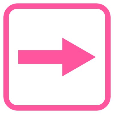 Ok sağ vektör simgesi bir çerçeve içinde