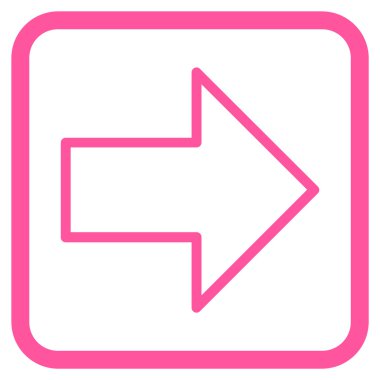 Ok sağ vektör simgesi bir çerçeve içinde