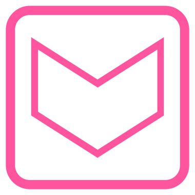 Vektör simgesi bir çerçeve içinde aşağı ok ucu