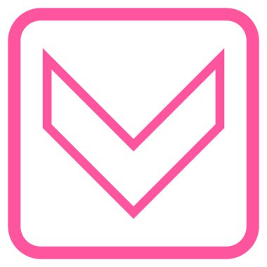 Vektör simgesi bir çerçeve içinde aşağı ok ucu