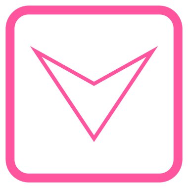 Vektör simgesi bir çerçeve içinde aşağı ok ucu