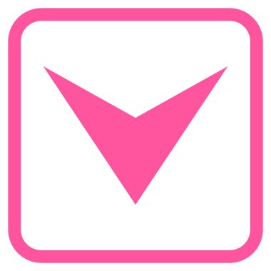 Vektör simgesi bir çerçeve içinde aşağı ok ucu