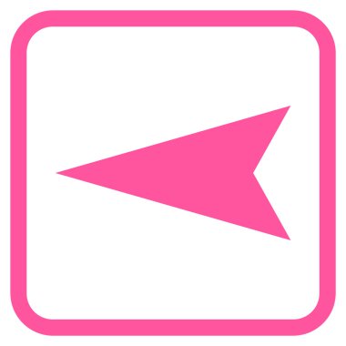 Ok ucu sol vektör simgesi bir çerçeve içinde