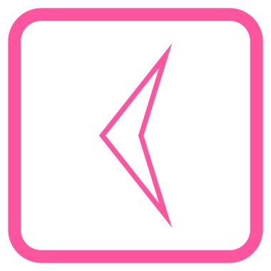 Ok ucu sol vektör simgesi bir çerçeve içinde