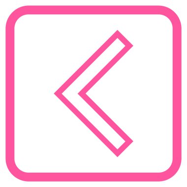 Ok ucu sol vektör simgesi bir çerçeve içinde