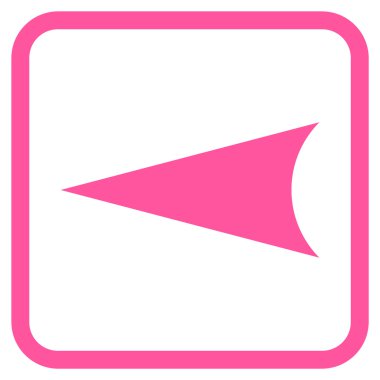 Ok ucu sol vektör simgesi bir çerçeve içinde