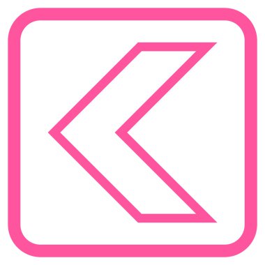 Ok ucu sol vektör simgesi bir çerçeve içinde