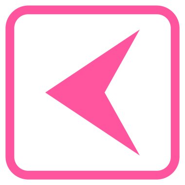 Ok ucu sol vektör simgesi bir çerçeve içinde