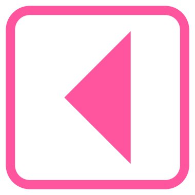 Ok ucu sol vektör simgesi bir çerçeve içinde