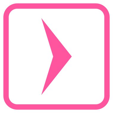 Ok ucu doğru vektör simgesi bir çerçeve içinde