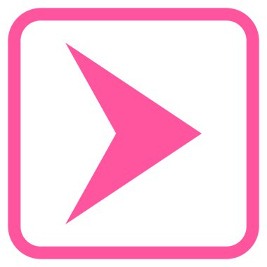 Ok ucu doğru vektör simgesi bir çerçeve içinde