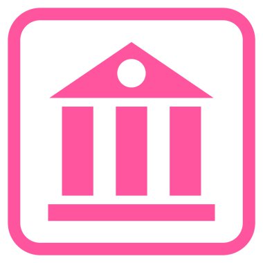 Banka Binası vektör simgesi bir çerçeve içinde