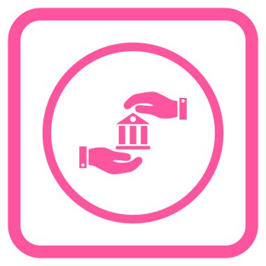 Banka hizmet vektör simgesi bir çerçeve içinde