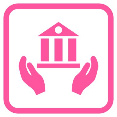 Banka hizmet vektör simgesi bir çerçeve içinde