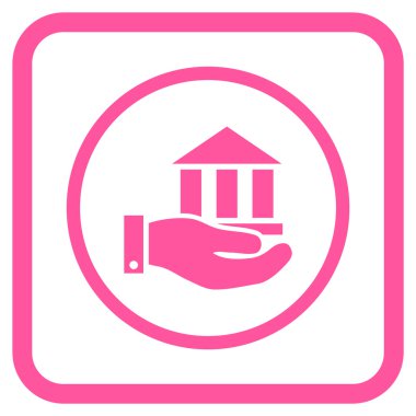 Banka hizmet vektör simgesi bir çerçeve içinde