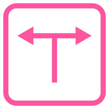 Vektör simgesi bir çerçeve içinde çatallanma oklar sol sağ