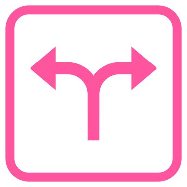 Vektör simgesi bir çerçeve içinde çatallanma oklar sol sağ