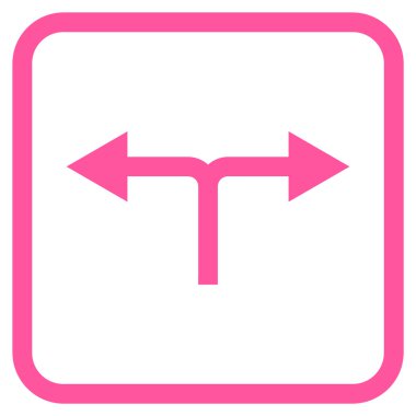 Vektör simgesi bir çerçeve içinde çatallanma oklar sol sağ