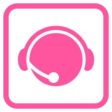 Çağrı Merkezi operatörü vektör simgesi bir çerçeve içinde