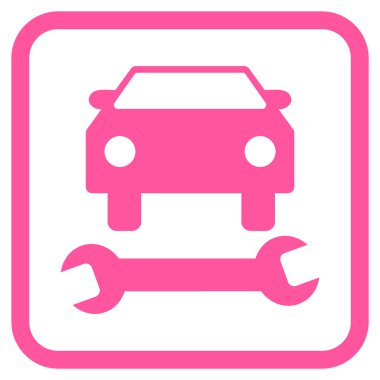 Araba tamir vektör simgesi bir çerçeve içinde