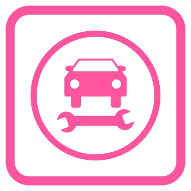 Araba tamir vektör simgesi bir çerçeve içinde