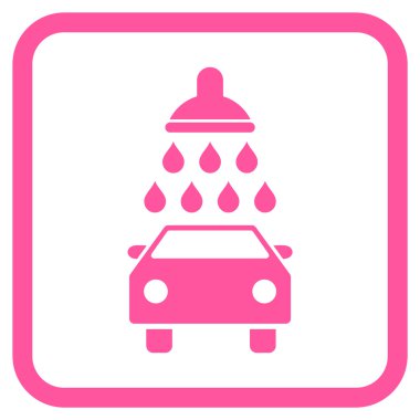 Araba duş vektör simgesi bir çerçeve içinde