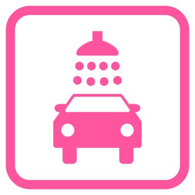 Araba duş vektör simgesi bir çerçeve içinde