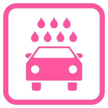 Araba duş vektör simgesi bir çerçeve içinde