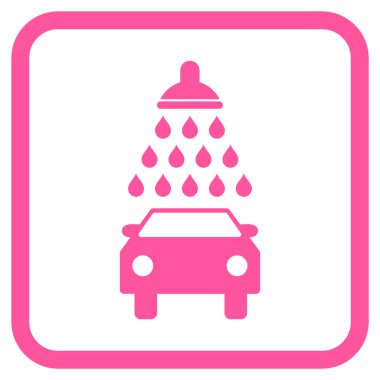 Araba duş vektör simgesi bir çerçeve içinde