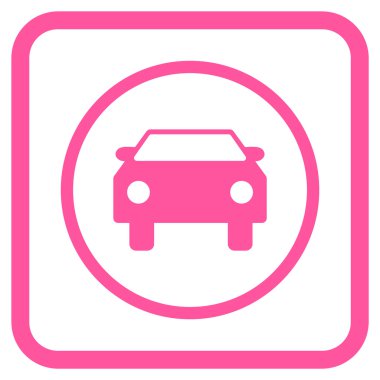 Araba vektör simgesi bir çerçeve içinde