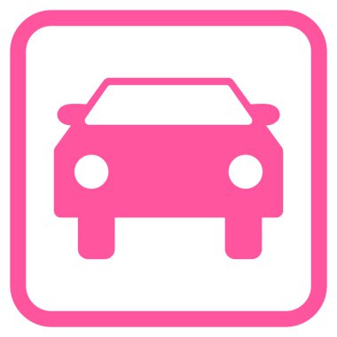 Araba vektör simgesi bir çerçeve içinde