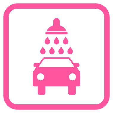 Oto yıkama vektör simgesi bir çerçeve içinde