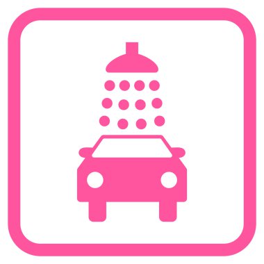 Oto yıkama vektör simgesi bir çerçeve içinde