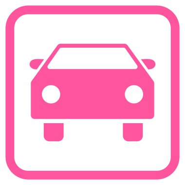 Araba vektör simgesi bir çerçeve içinde