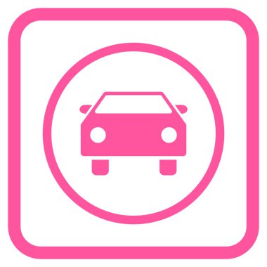 Araba vektör simgesi bir çerçeve içinde