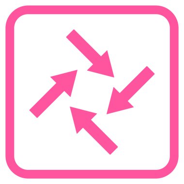 Merkezcil oklar bir çerçeve içinde simge vektör