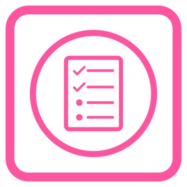 Denetim listesi sayfa vektör simgesi bir çerçeve içinde